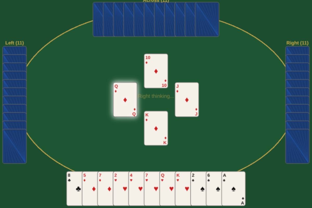Hearts - Free online 4-player card game vs AI