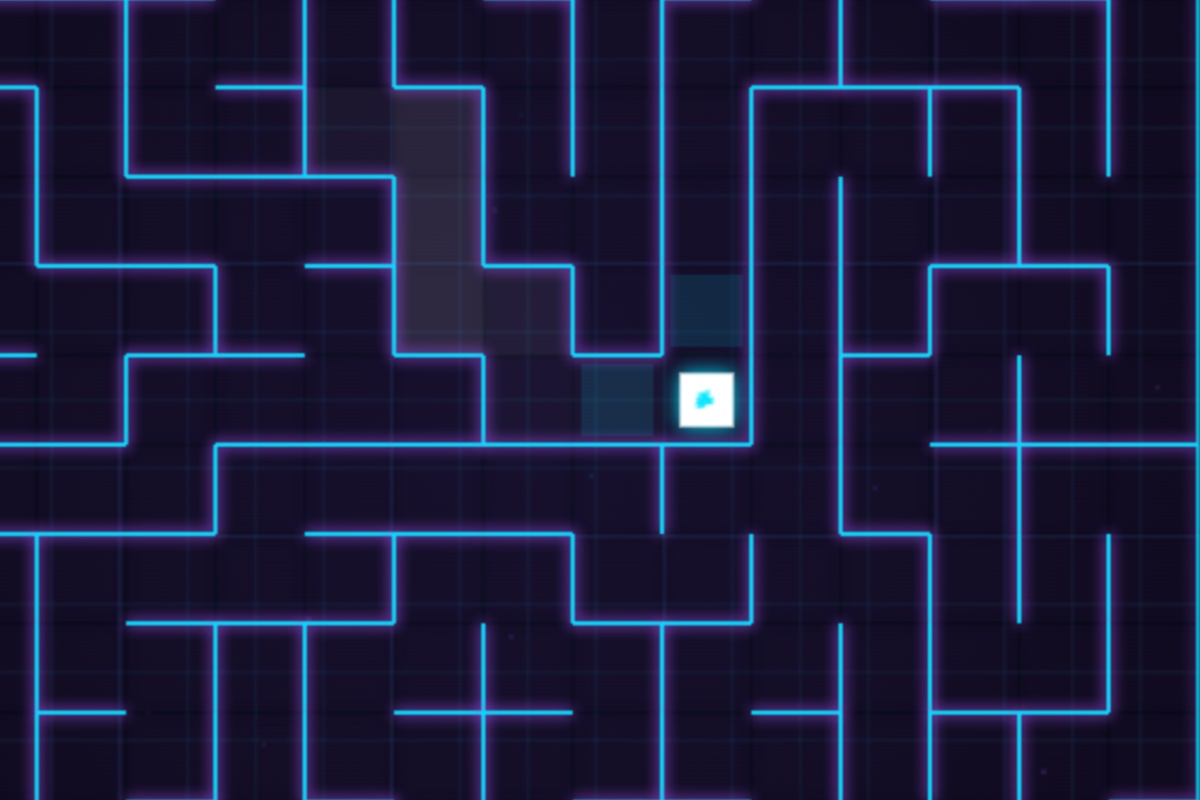 Labyrinth - Free online procedural maze puzzle with hologram aesthetic