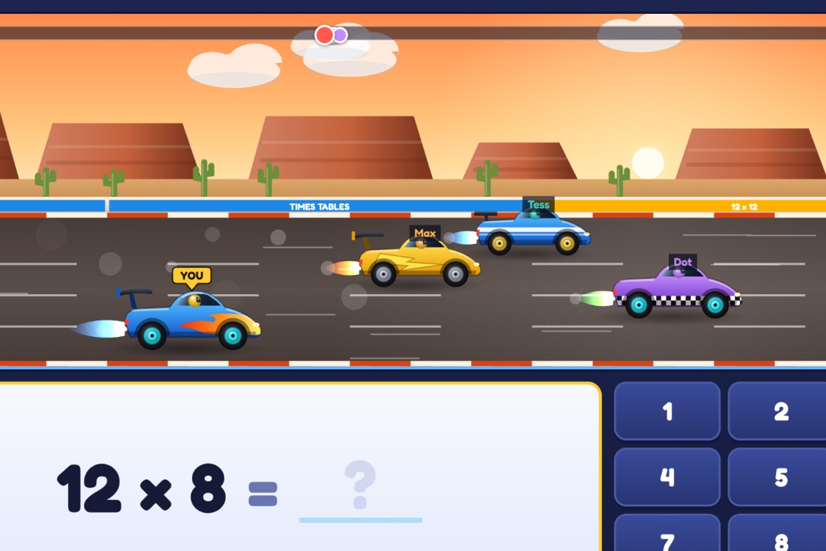 Mathlap - Free online times tables math racing game for kids