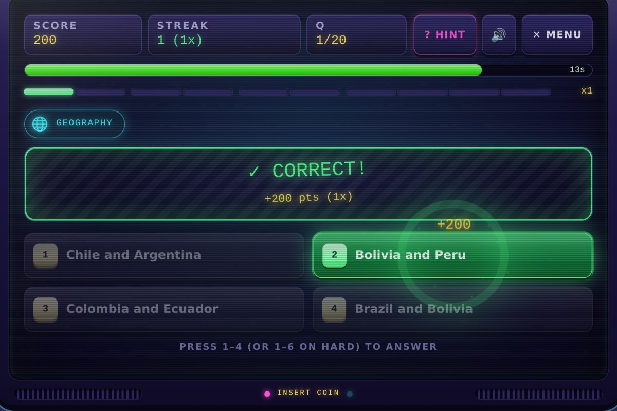 Retro Trivia Blast - Free online trivia game with daily challenges
