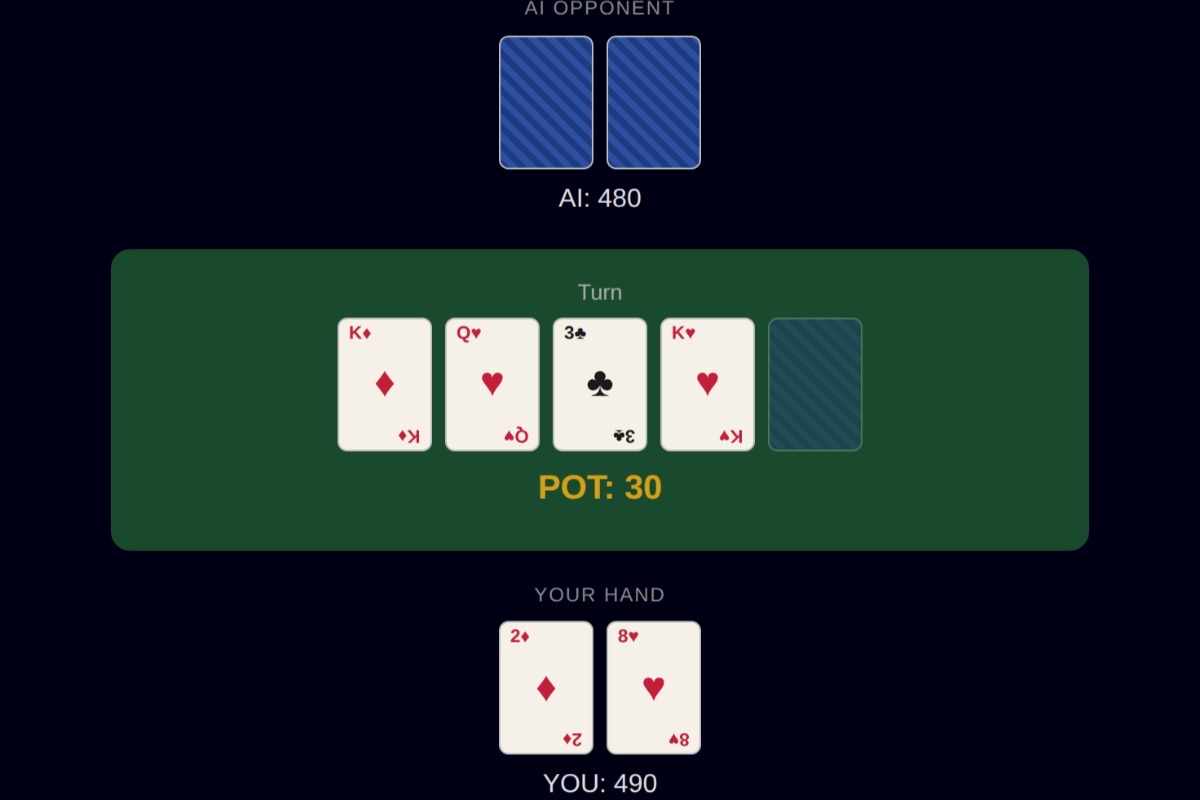 Showdown - Free online heads-up Texas Hold'em poker vs AI