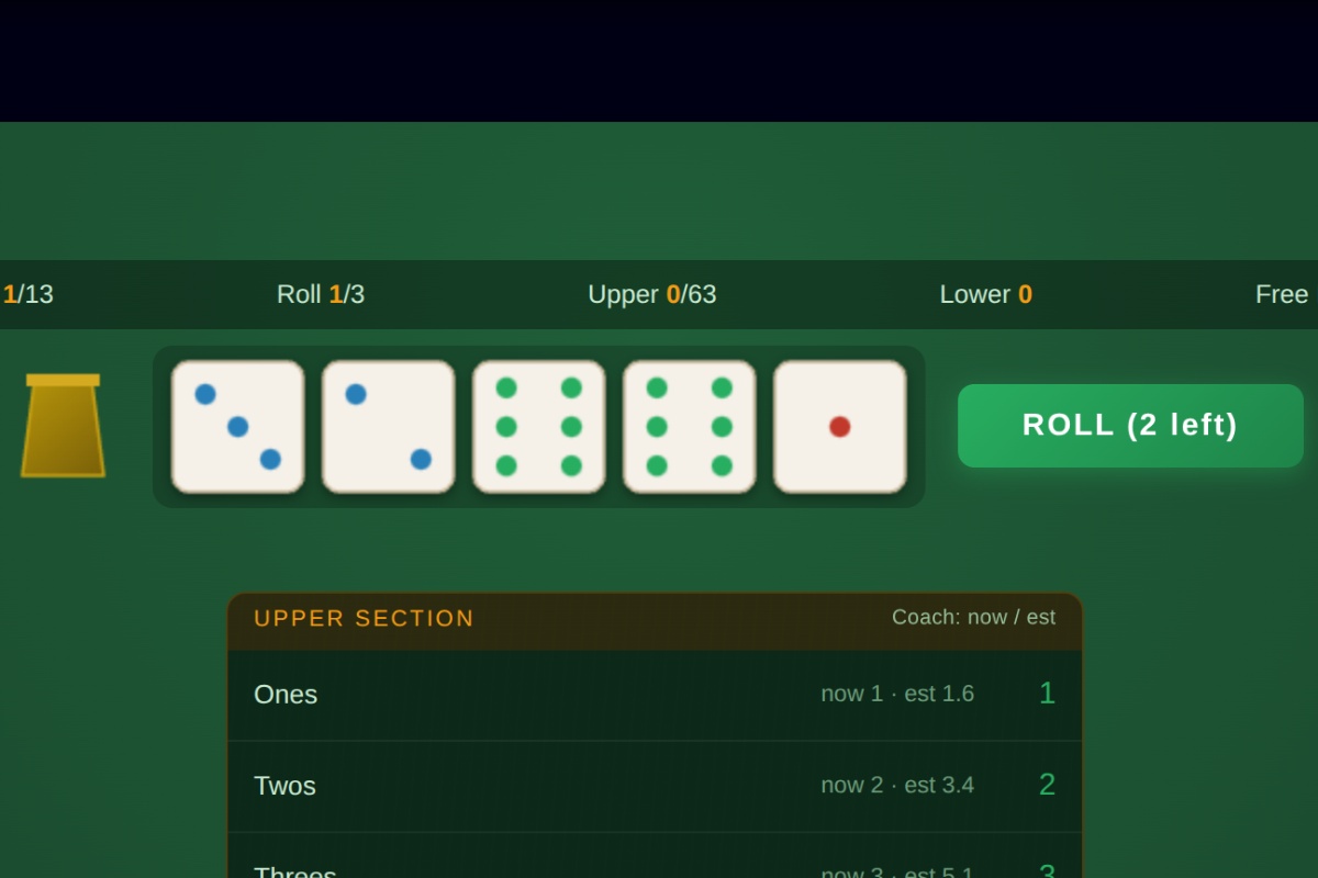 Tally - Juego de dados estilo Yahtzee gratis online
